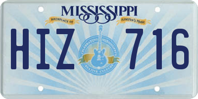 MS license plate HIZ716