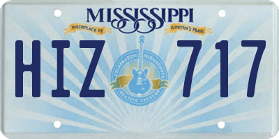 MS license plate HIZ717