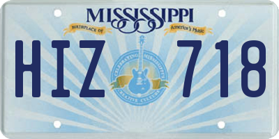 MS license plate HIZ718