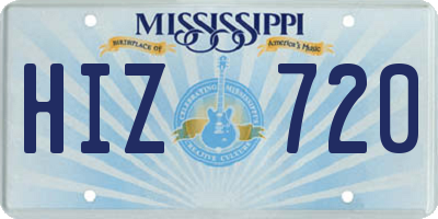 MS license plate HIZ720