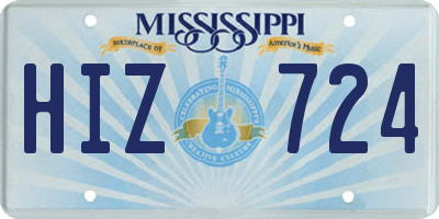 MS license plate HIZ724