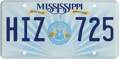 MS license plate HIZ725