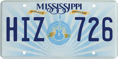 MS license plate HIZ726