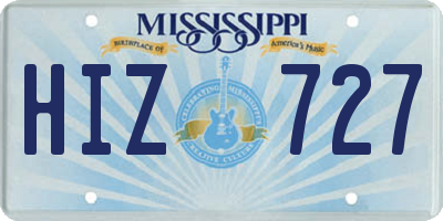 MS license plate HIZ727