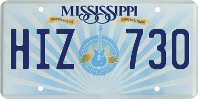 MS license plate HIZ730
