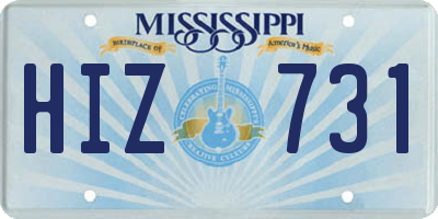 MS license plate HIZ731