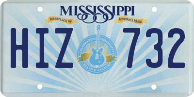 MS license plate HIZ732