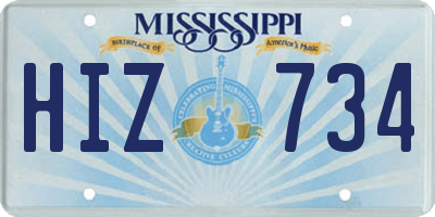 MS license plate HIZ734