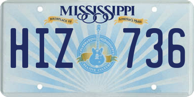 MS license plate HIZ736