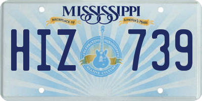 MS license plate HIZ739