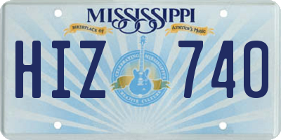 MS license plate HIZ740