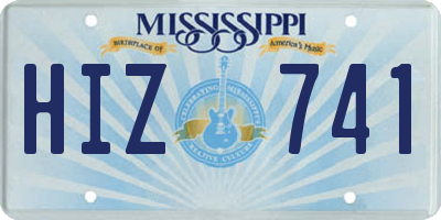 MS license plate HIZ741