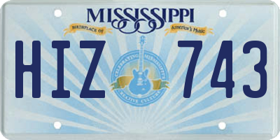 MS license plate HIZ743