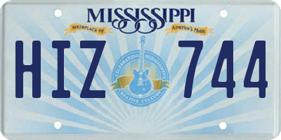 MS license plate HIZ744