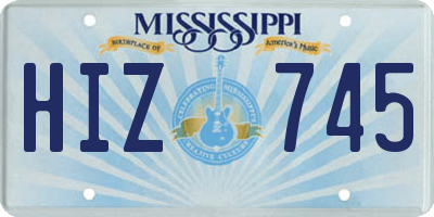 MS license plate HIZ745