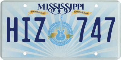 MS license plate HIZ747