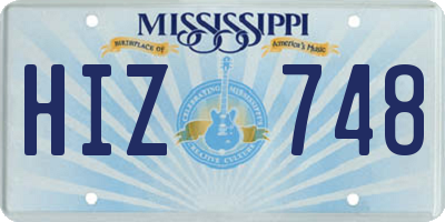 MS license plate HIZ748