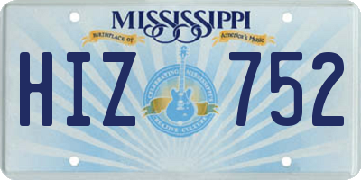 MS license plate HIZ752