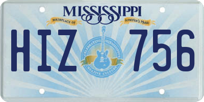 MS license plate HIZ756
