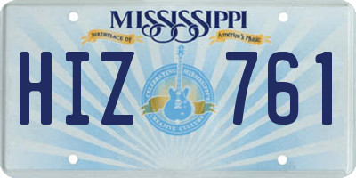 MS license plate HIZ761