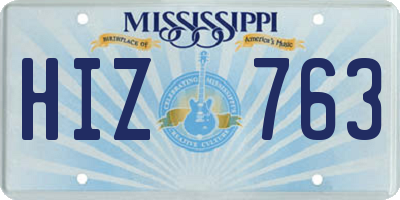 MS license plate HIZ763