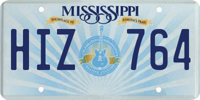 MS license plate HIZ764
