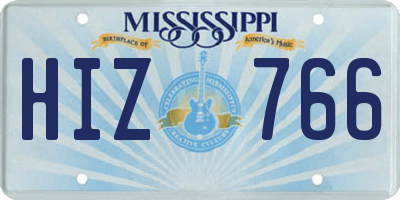 MS license plate HIZ766