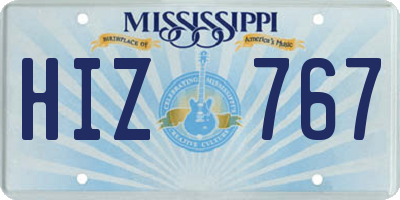 MS license plate HIZ767