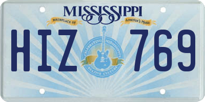 MS license plate HIZ769