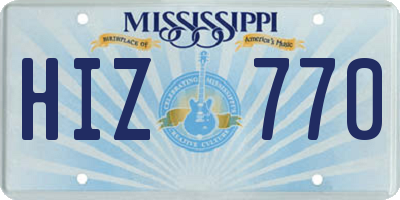 MS license plate HIZ770