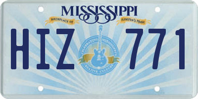 MS license plate HIZ771