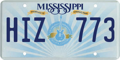 MS license plate HIZ773