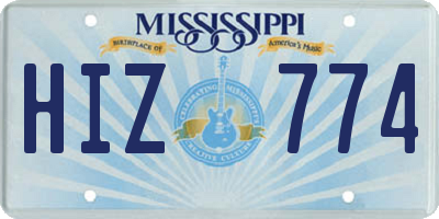 MS license plate HIZ774