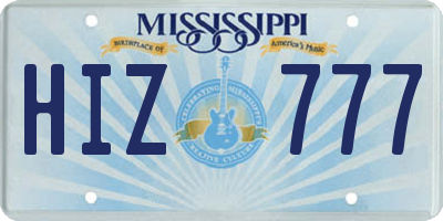 MS license plate HIZ777