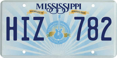 MS license plate HIZ782
