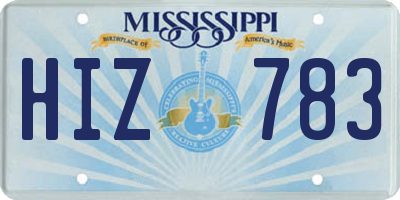 MS license plate HIZ783
