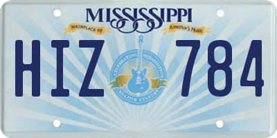 MS license plate HIZ784
