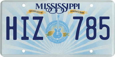 MS license plate HIZ785