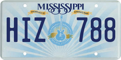 MS license plate HIZ788