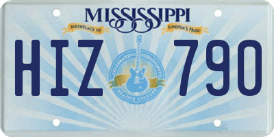 MS license plate HIZ790