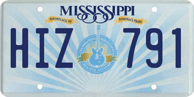 MS license plate HIZ791
