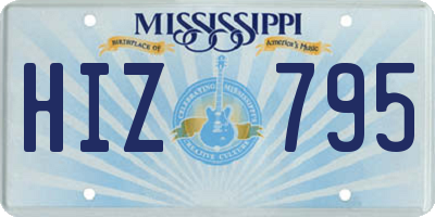 MS license plate HIZ795
