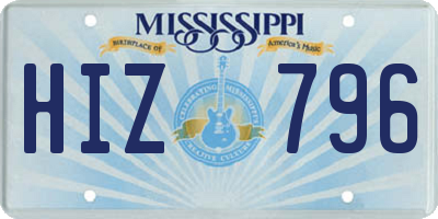 MS license plate HIZ796