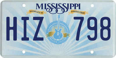 MS license plate HIZ798