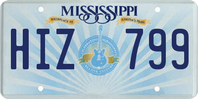 MS license plate HIZ799