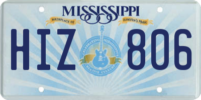 MS license plate HIZ806
