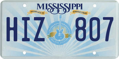 MS license plate HIZ807