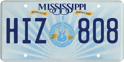 MS license plate HIZ808