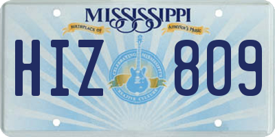 MS license plate HIZ809