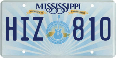 MS license plate HIZ810
